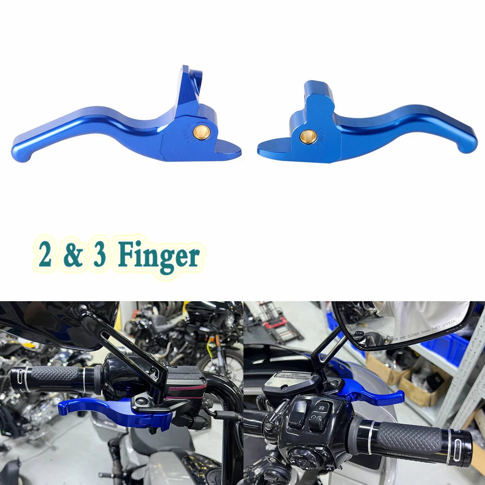 Finger Hand Brake Clutch Levers for Harley Touring Street Glide FLHX (2008-2023)