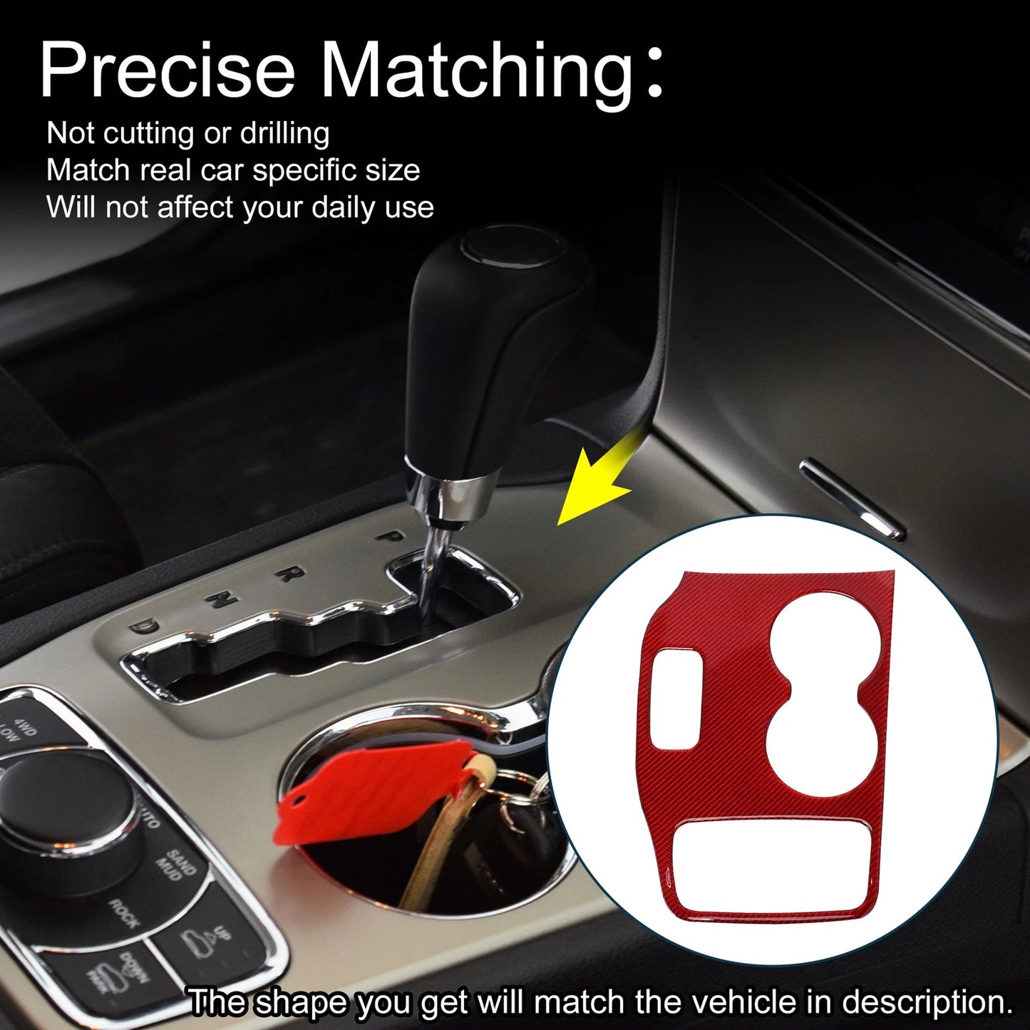 ABS Gear Shift Knob Cover for Jeep Grand Cherokee (2014-2015)