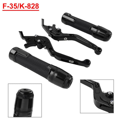 Folding Extendable Brake Clutch Levers & Handlebar Grips for Kawasaki ZX636R (2003-2006)