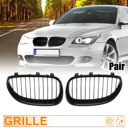 Front Grille Glossy Black Kidney Grille for BMW E60 (2003-2009)