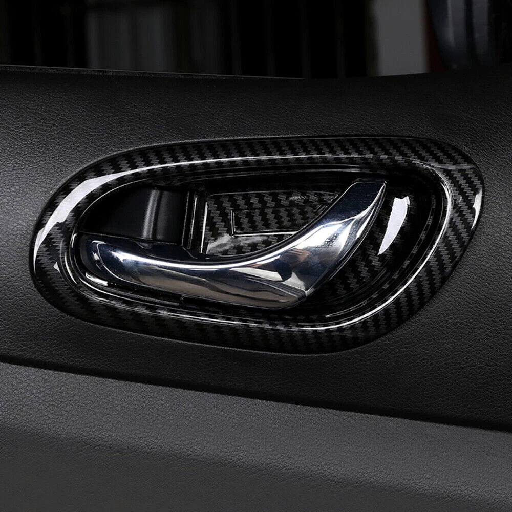 Carbon Black Interior Door Bowl Cover Trim for Nissan Navara NP300 (2015-2021)
