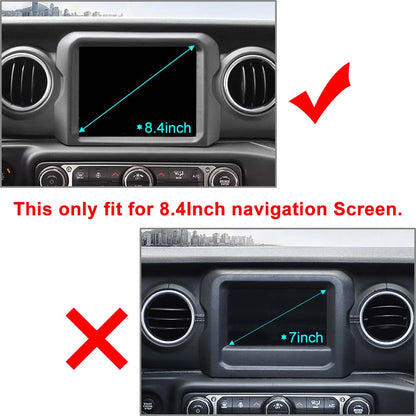 Carbon Fiber GPS Navigation Panel Cover Trim for Jeep Wrangler JL Gladiator JT (2018-2023)