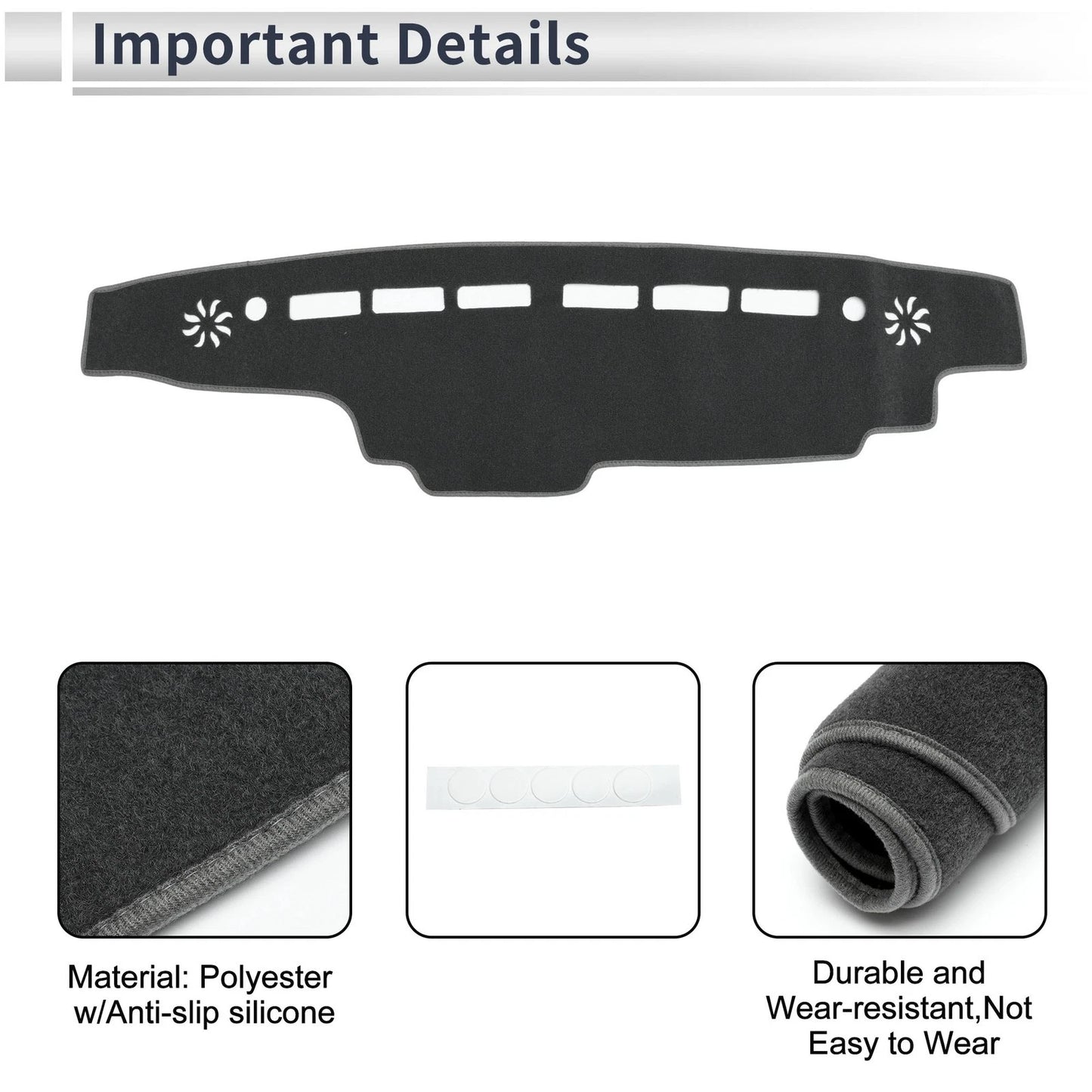 Dashboard Cover Mat for Suzuki Every DA17V (2015-2024) Sun Protector Gray