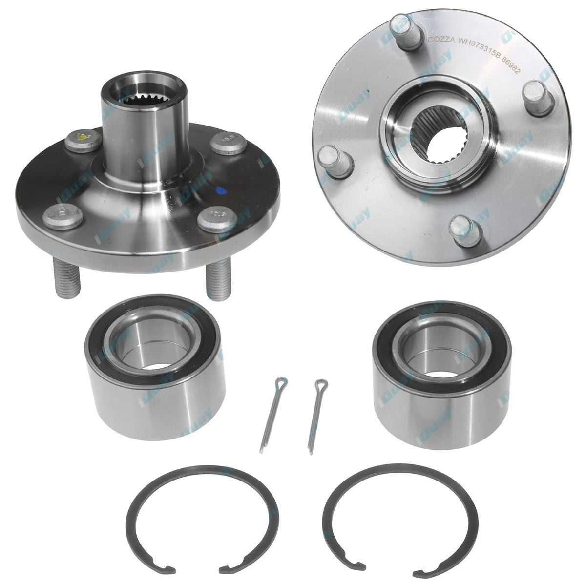 2 x Front Wheel Bearing Hub Kits for Toyota Prius Sedan (2001-2003)