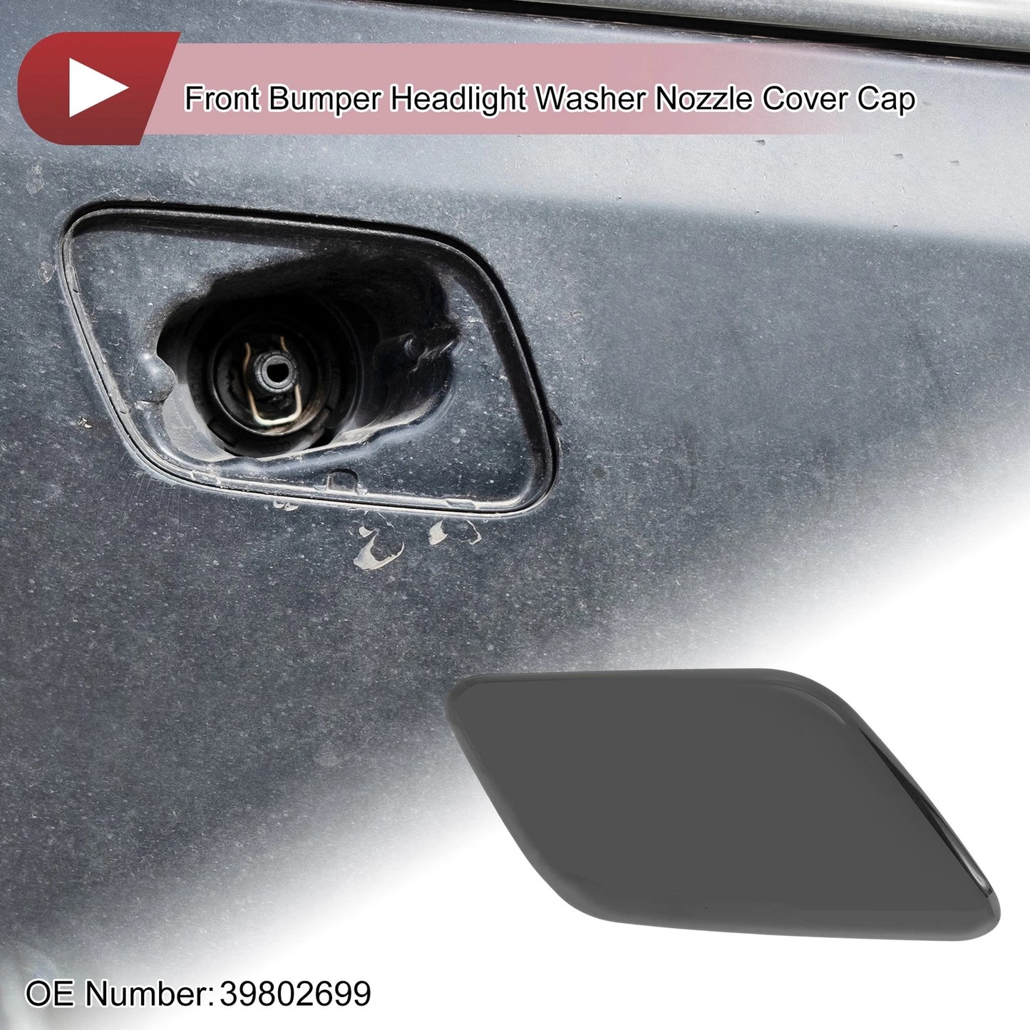 Front Right Bumper Trim Nozzle Cover for Volvo S60 (2011-2013) Black