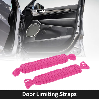 2 x Door Limiting Straps for Jeep Wrangler TJ JK JKU (2007-2018) - Pink