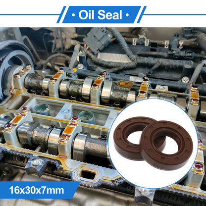 Oil Seal 16x30x7mm 2 x Seal Ring Rotary Shaft Seal FKM Rubber for Make Model