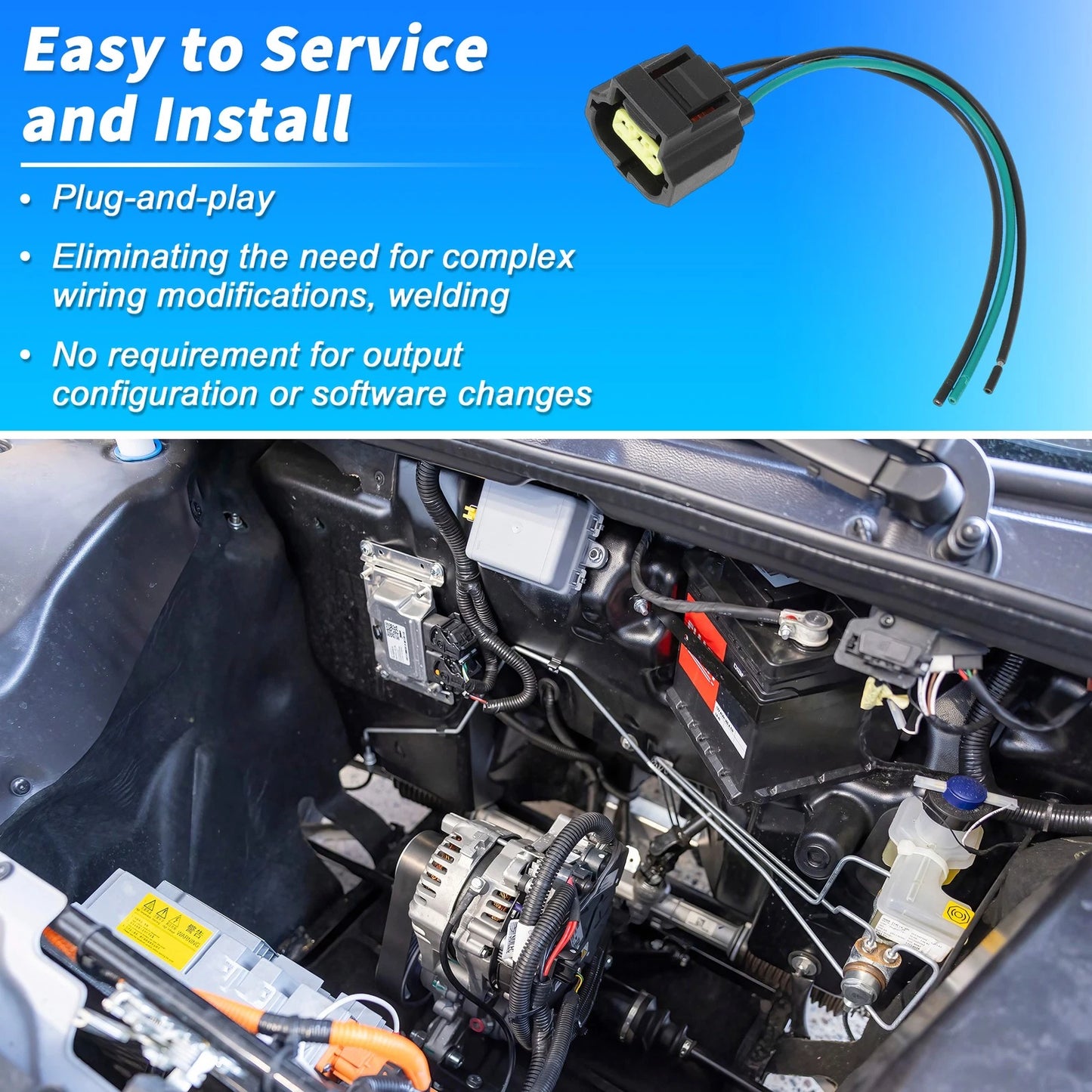 2 x Alternator Plug Wiring Harness Pigtails for Ford Lincoln (No WPT118)