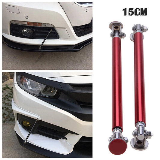 15CM Red Universal Car Front Bumper Lip Splitter Tie Bar Support