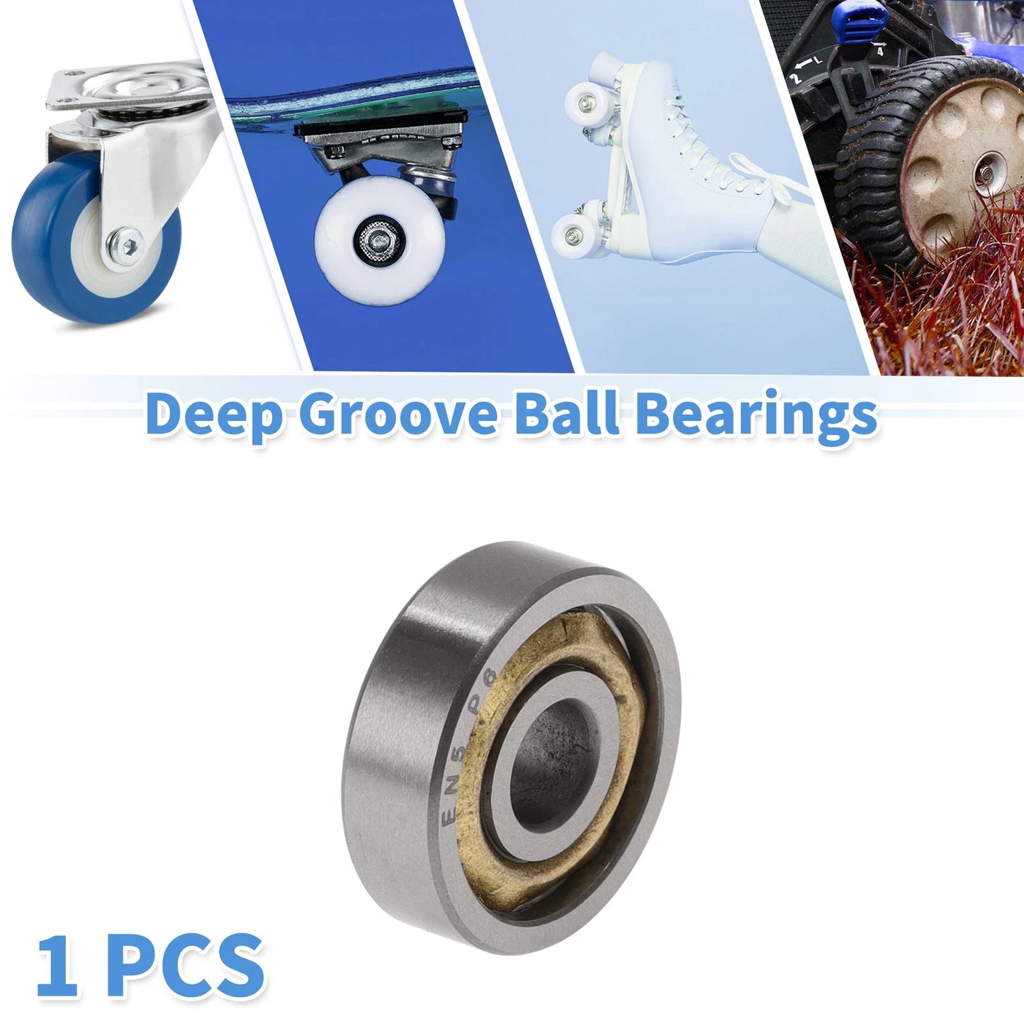 Deep Groove Ball Bearings 5x16x5mm Gold Tone for Scooter Skateboard Wheel