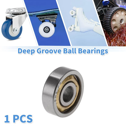 Deep Groove Ball Bearings 5x16x5mm Gold Tone for Scooter Skateboard Wheel