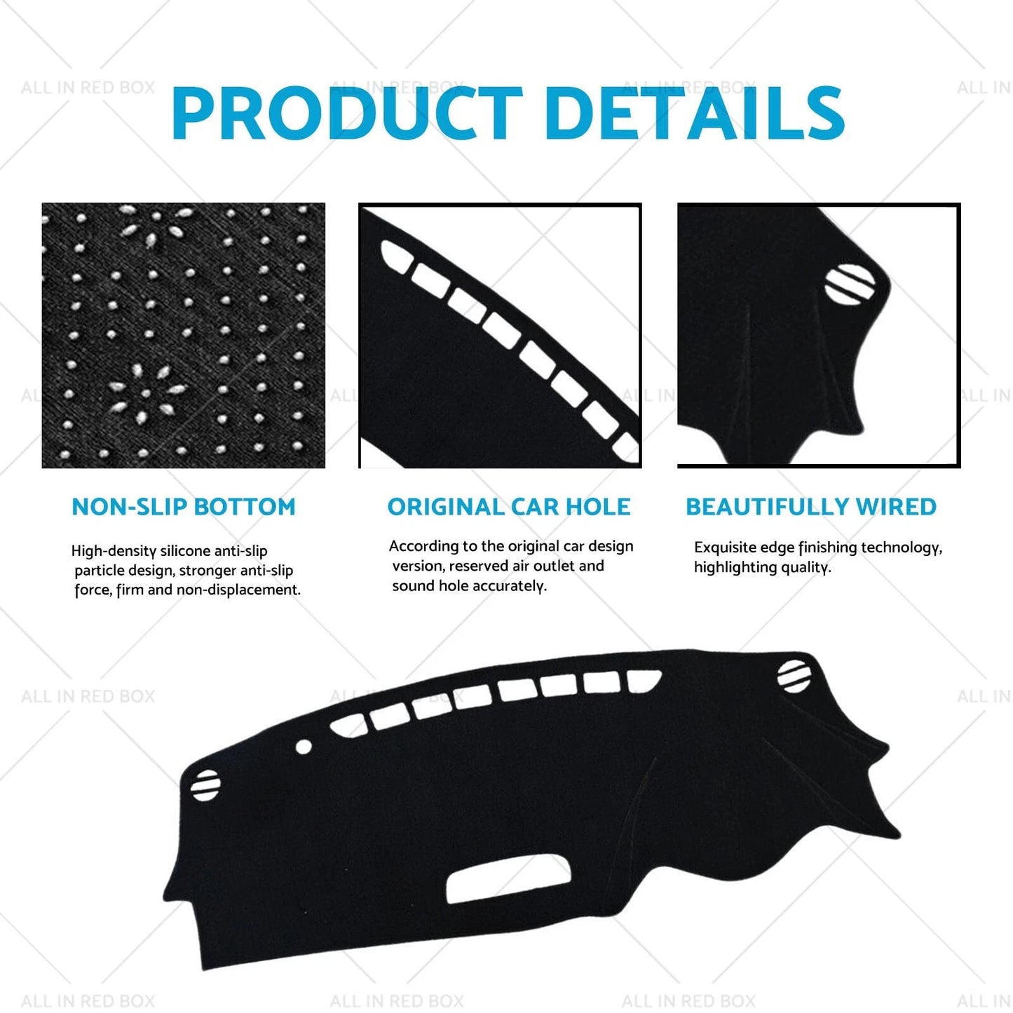 Non-Slip Dash Mat for Mazda CX-3 DK 2015-2023, Black, Polyester
