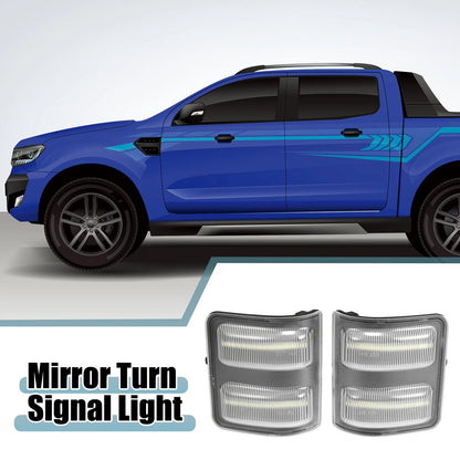 Mirror Turn Signal Light for Ford (Plastic Black Transparent) 1 Pair