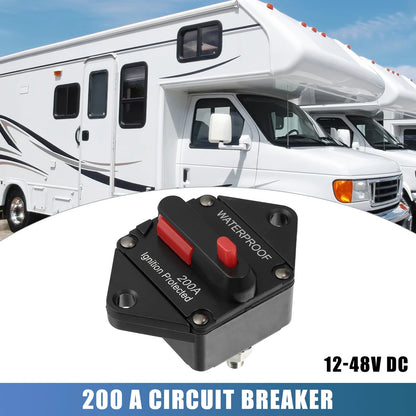 Waterproof 200A Circuit Breaker 12V-48VDC for Automotive RV Marine