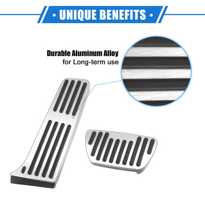 3 Pcs Gas Accelerator Brake Foot Rest Pedal Cover for Toyota RAV4 Silver Tone