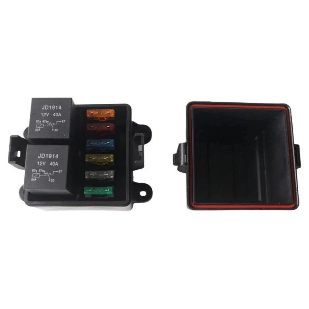 Fuse Box 6-Circuit 2 Relays Electrical for Truck RV Marine