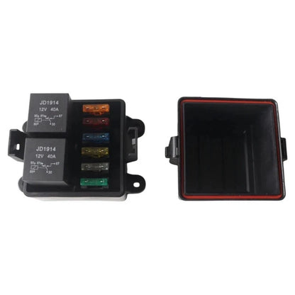 Fuse Box 6-Circuit 2 Relays Electrical for Truck RV Marine