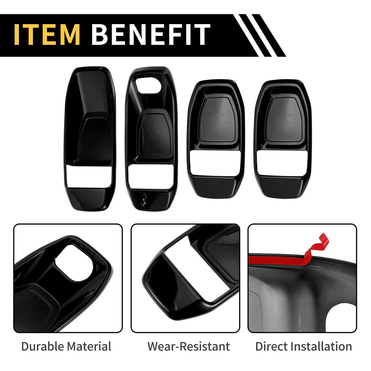 Interior Door Handle Bowl Cover Trims for Jeep Wrangler JL (2018-2023)