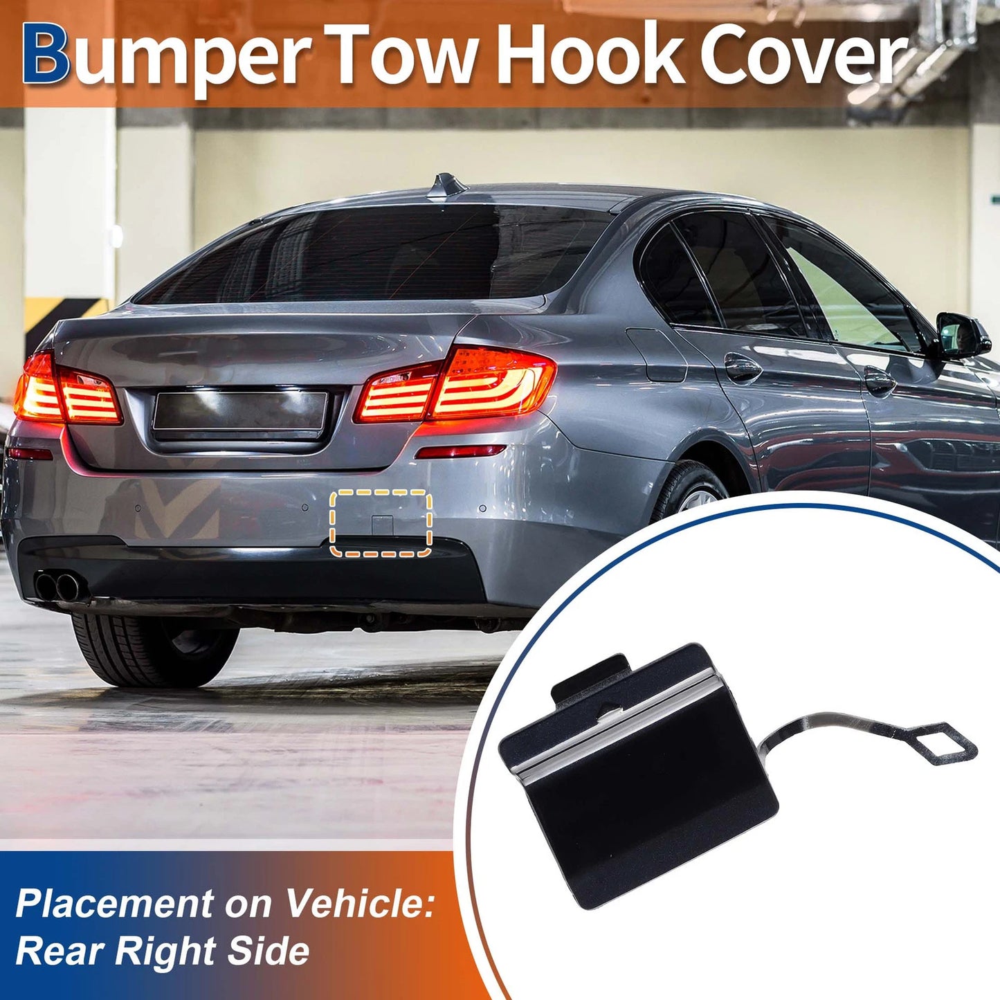 Rear Tow Hook Cover for BMW 5 Series F10 (2011-2017) - Jewelry Blue