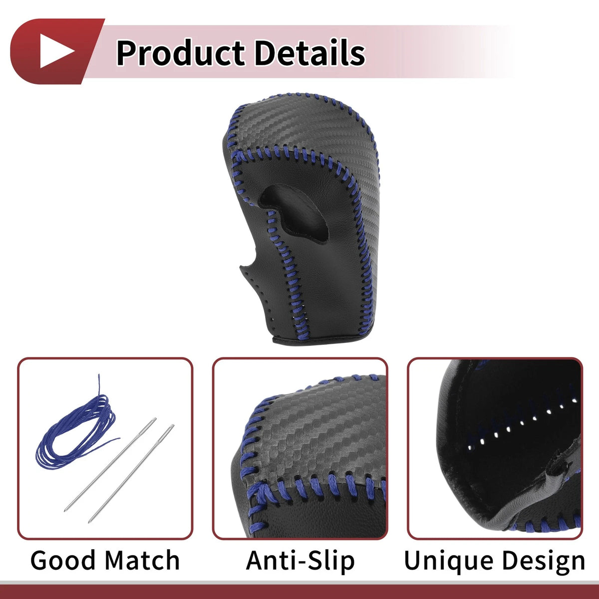 Gear Shift Knob Cover for Ford Edge 2011-2014 - Blue Faux Leather (2011-2014)
