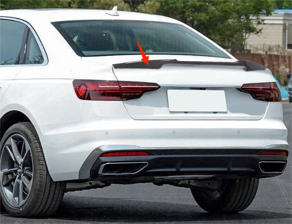 Rear Carbon Fiber Spoiler Wing for Audi B9 A4 S4 Sedan V Style (2017-2024)