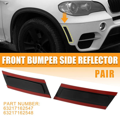Front Bumper Reflector Side Marker for BMW X5 2007-2013 2 x Black