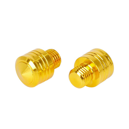 2 x 10mm Mirror Hole Plugs Reverse Screw Yellow Universal for Motorbike