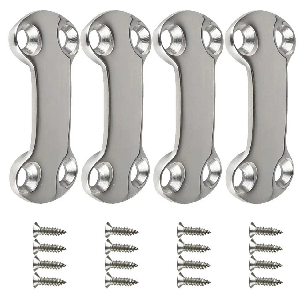 Marine Pad Eye Plate Set 4 Stainless Steel Deck Loops for Boat/RV Cargo