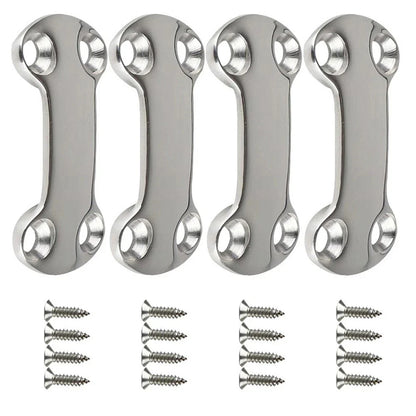 Marine Pad Eye Plate Set 4 Stainless Steel Deck Loops for Boat/RV Cargo