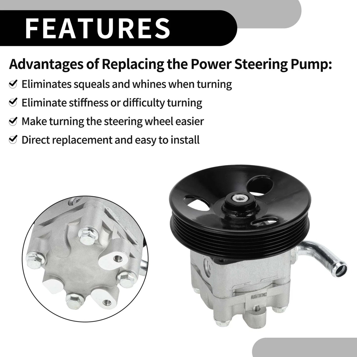 Power Steering Pump w/ Pulley for Nissan Altima (2007-2013)