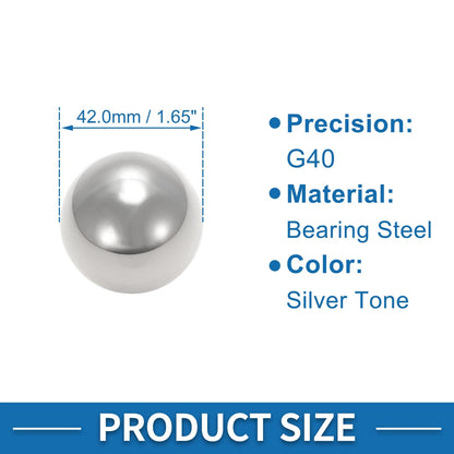 42.0mm Bearing Ball Bearing Steel G40 Precision Ball Silver Tone 1 Pcs
