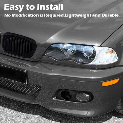 Gloss Black Front Bumper Fog Light Covers for 2001-2006 BMW E46 M3 (2001-2006)