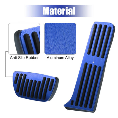 3 x Blue Non-Slip Brake Gas Accelerator Pedals for Toyota Camry (2018-2022)