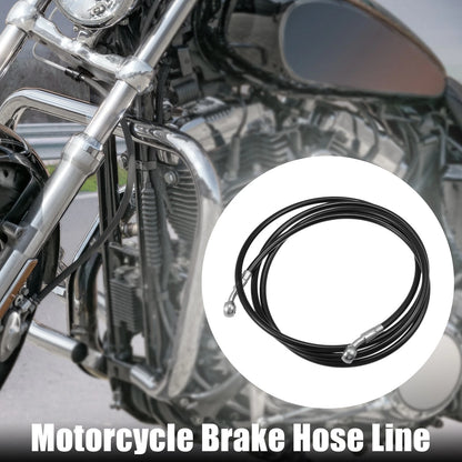 Brake Hose 1 Set Motorcycle Hydraulic Brake Line Oil Hose Pipe Bike 220cm Black