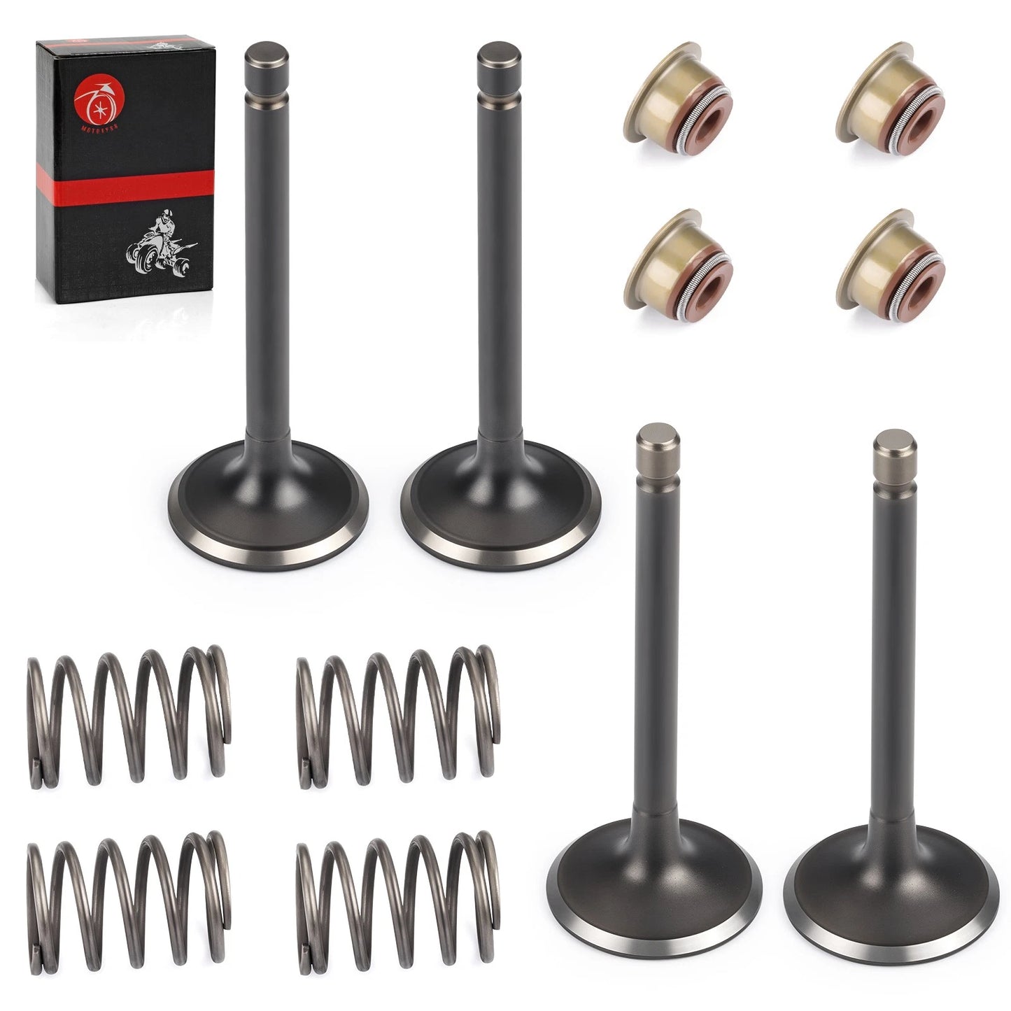 Intake & Exhaust Valve Set with Seals for EZGO Gas 4 Stroke 295cc 350cc (1996–2026)