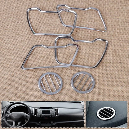6 x Ventilation Grille Cover Chrome Frame Trim for Kia Sportage (2010-2016)