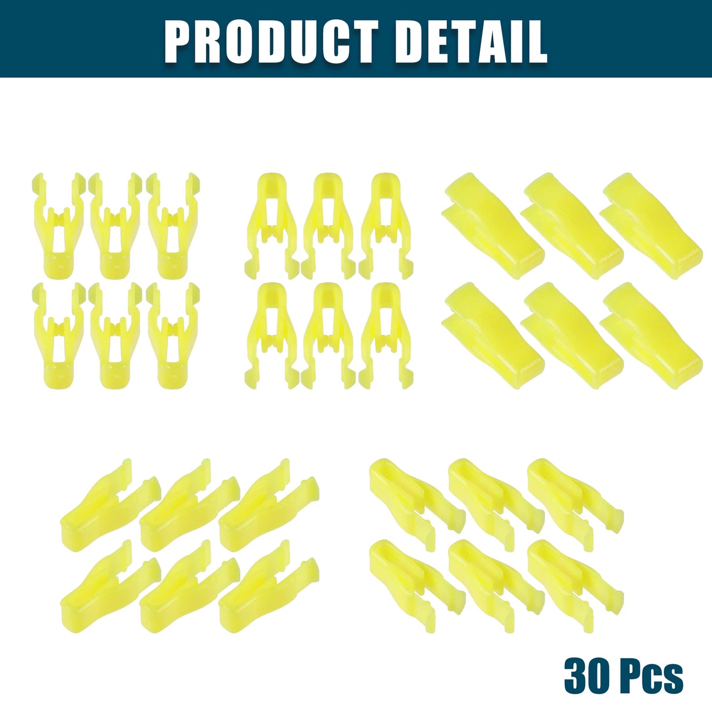 Car Interior Retainer Fastener Clips for Toyota Lexus Yellow 30 Pcs