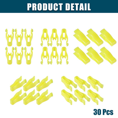 Car Interior Retainer Fastener Clips for Toyota Lexus Yellow 30 Pcs
