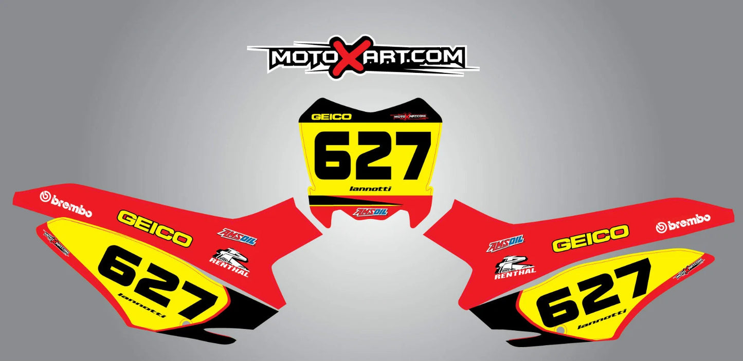 Custom Number Plate Stickers for Honda CRF 125 (2014-2015)