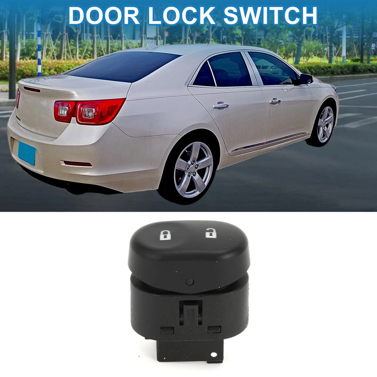 Door Lock Switch for Chevrolet Malibu (2008-2009) Plastic Metal