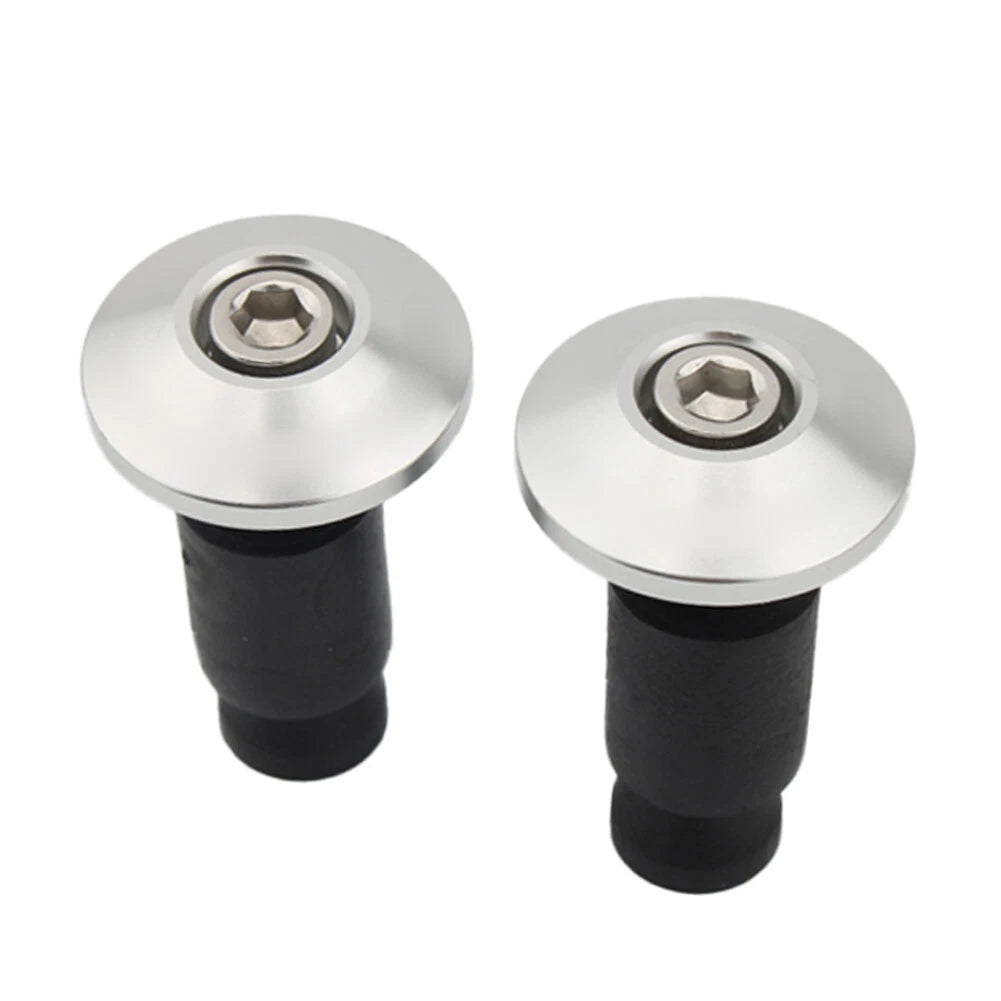 7/8'' Handle Bar End Grips Caps for Motorcycle Dirt Bike - Silver