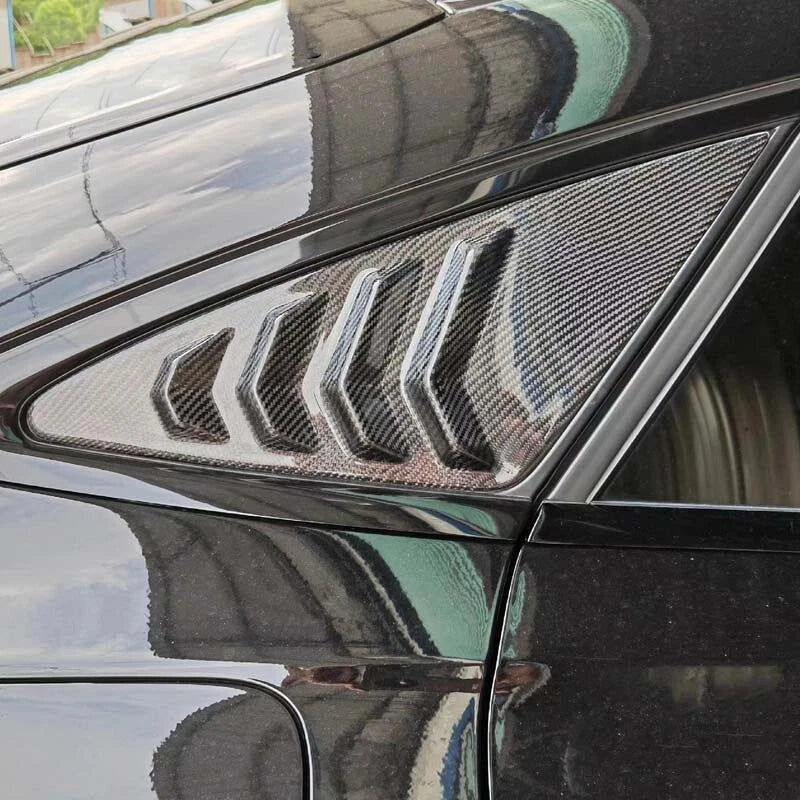 Real Carbon Fiber Side Vent Window Scoop Louver Cover Trim Fit For Benz GLE 2020