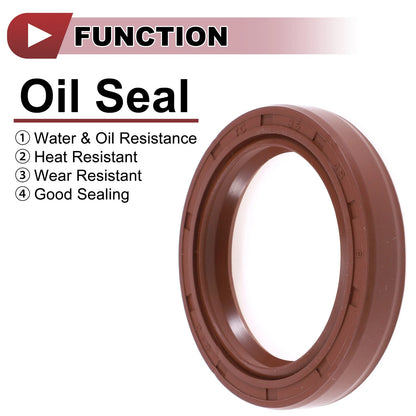 Oil Seal 35x48x8mm Rotary Shaft Seal FKM Brown 2 x Pcs
