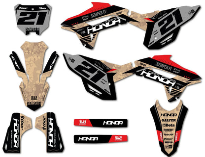 Custom Graphic Kit TERRA Style Decals for Honda CRF 450 (2021-2024)