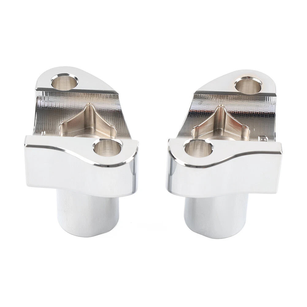 2" Straight Handlebar Risers for Harley Dyna Sportster Softail Chrome
