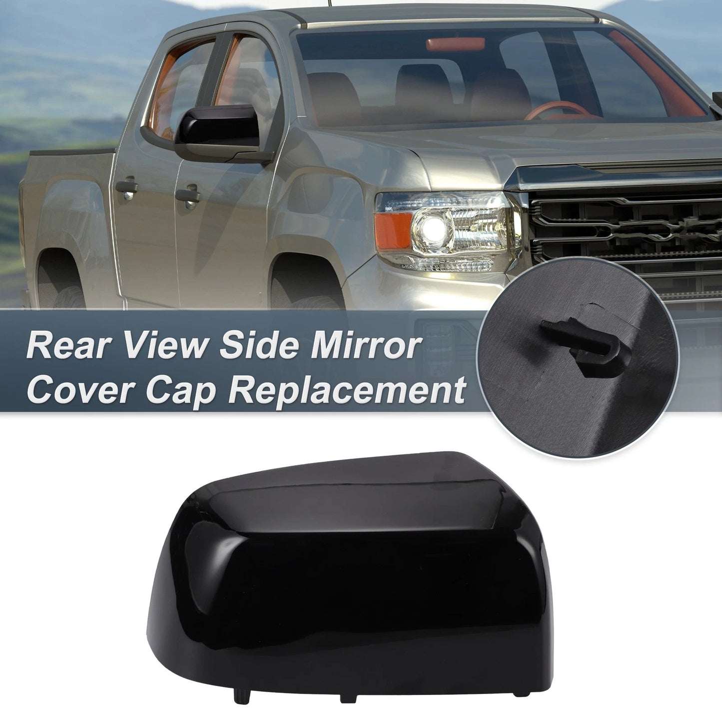Right Side Rearview Mirror Cover Cap Gloss Black for Chevrolet Colorado