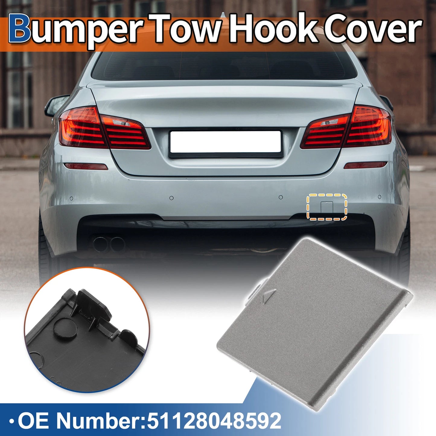 Rear Tow Hook Cover for BMW 5 Series (2011-2017) Bronze Metallic