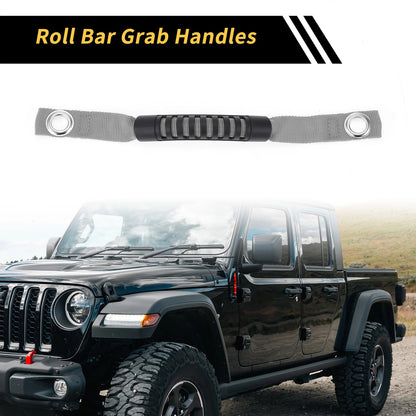 Roll Bar Grab Handles for Jeep Wrangler Roof Rope Handle Gray