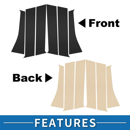 6 Pcs Door Pillar Window Trim for Mitsubishi Outlander (2011-2014) Black