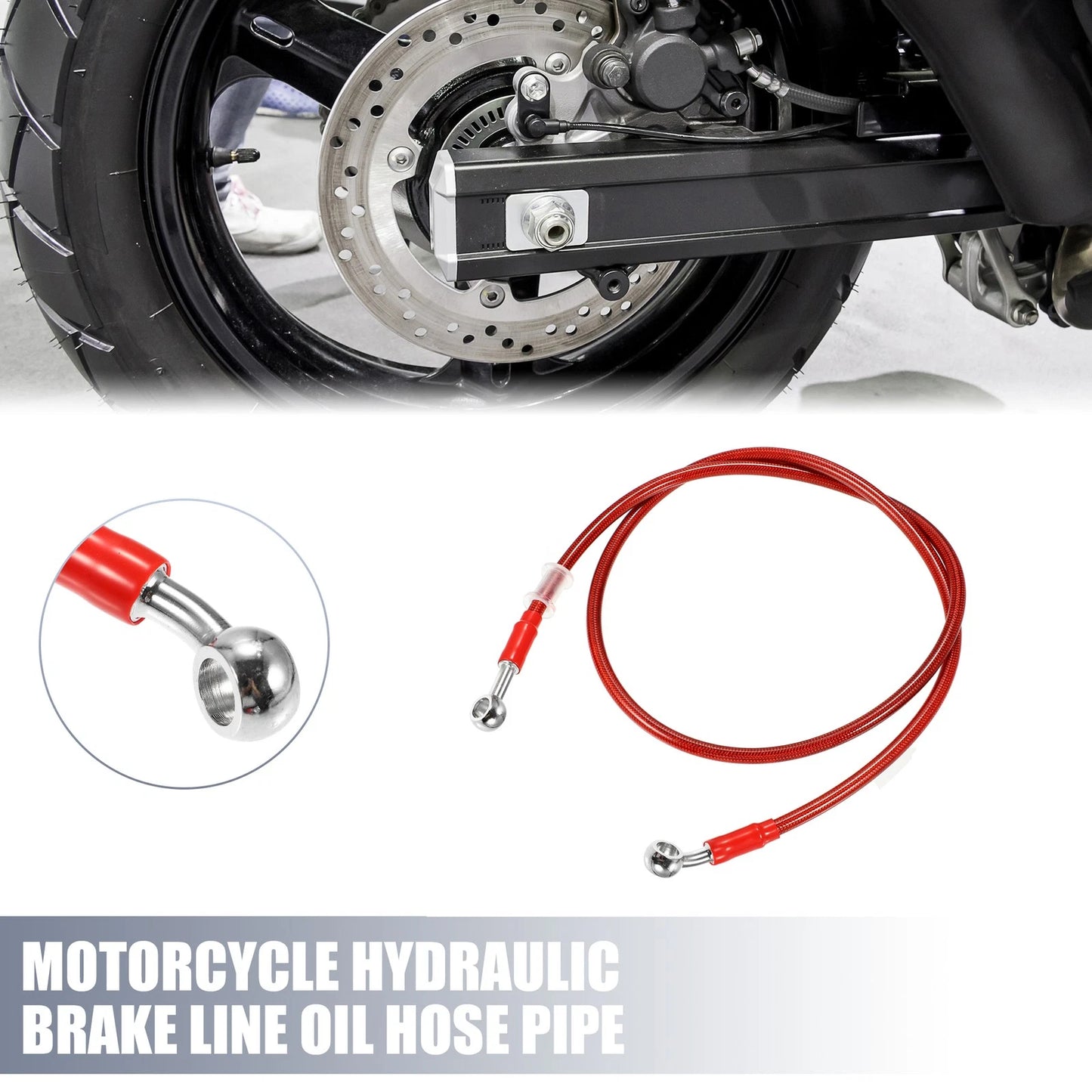 Brake Line 110cm 10mm ID Red for Motorcycle